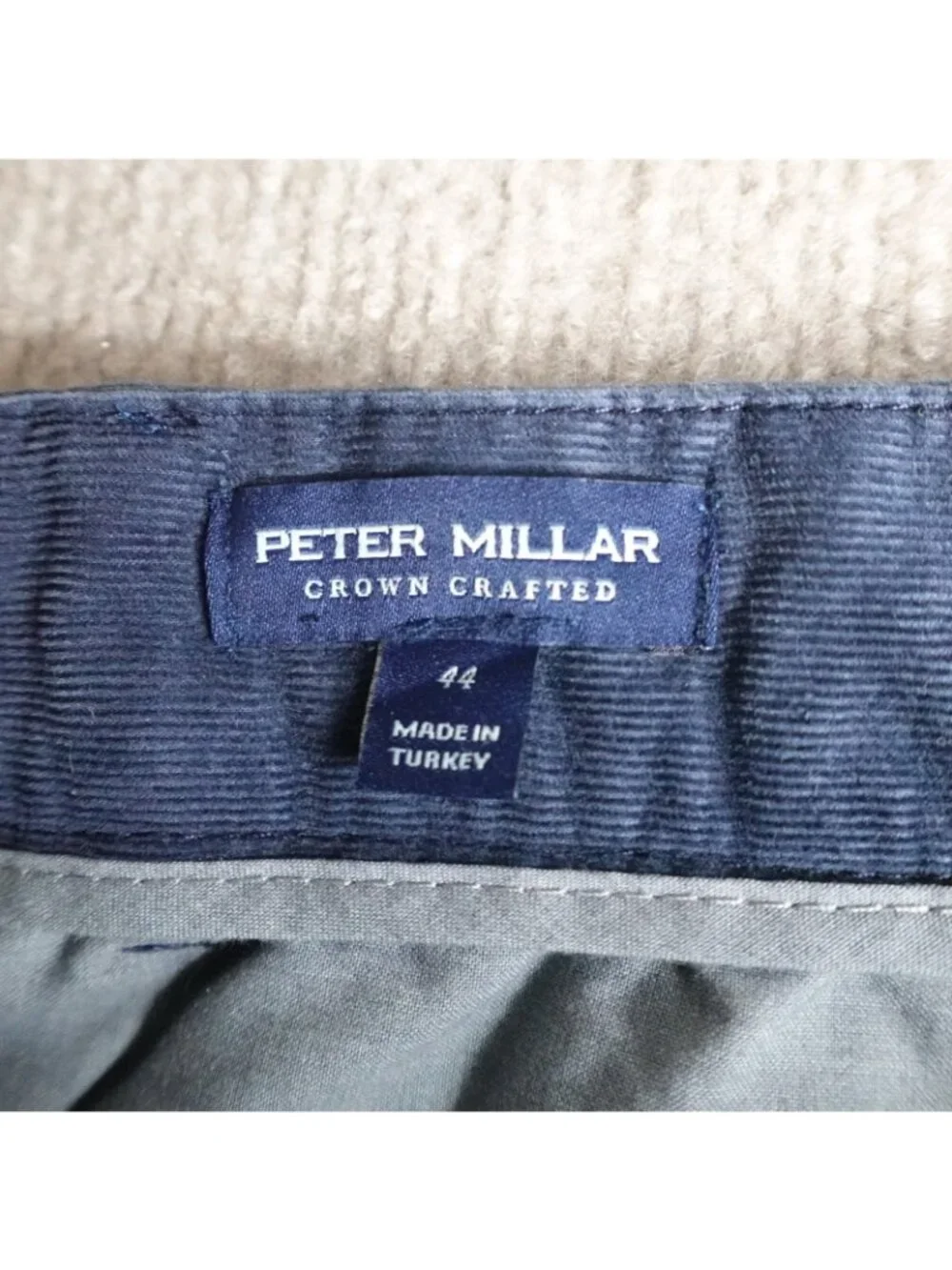 Peter Millar Pants 44 x 32 Blue Corduroy Colt Tailored Fit MF24XB73